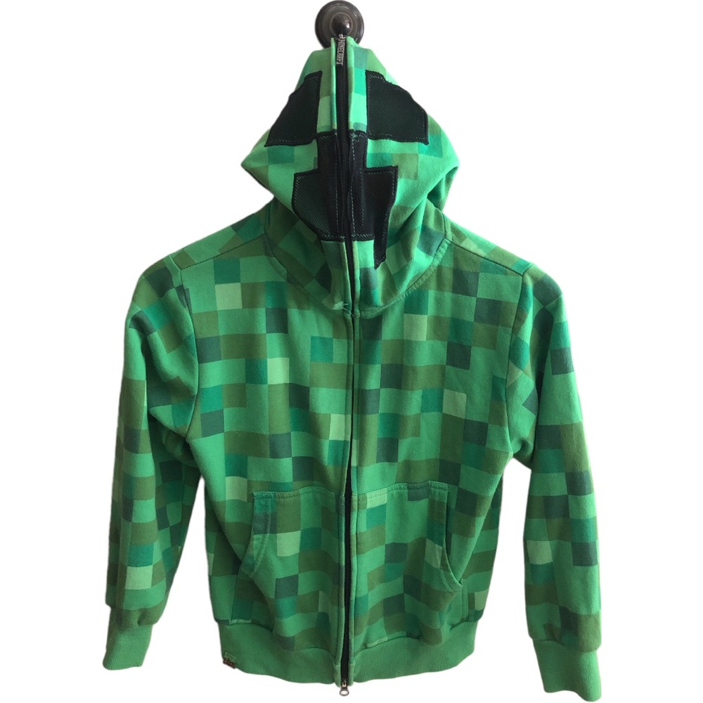 Minecraft Hoodie with Full Zip over head